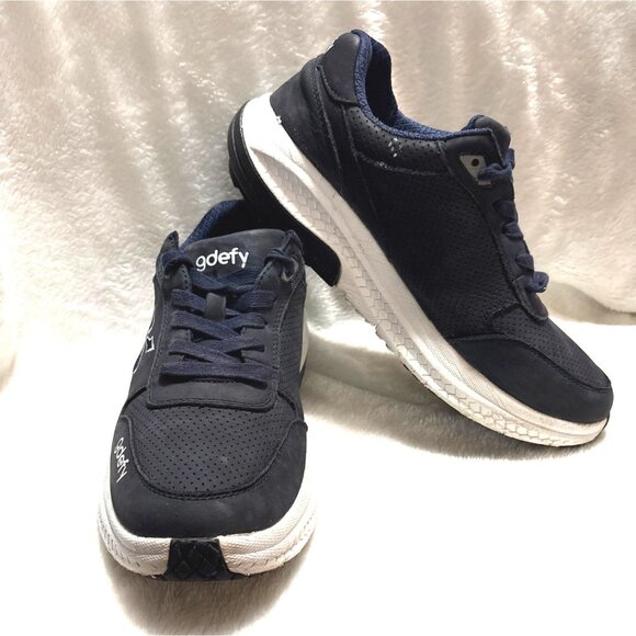 Gravity Defyer Mens Navy Blue G-Defy Athletic Sneakers With VersoShock Sole - Picture 3 of 8